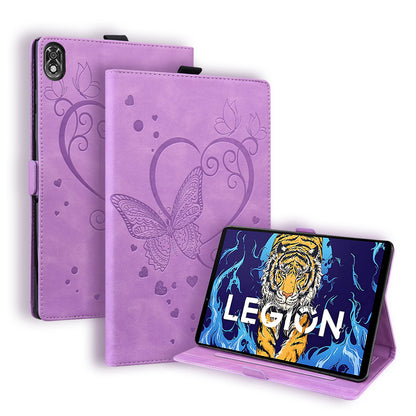 Love Butterfly Lenovo Legion Y700 (2022) Grils Leather Case Embossing Wallet Flip Stand