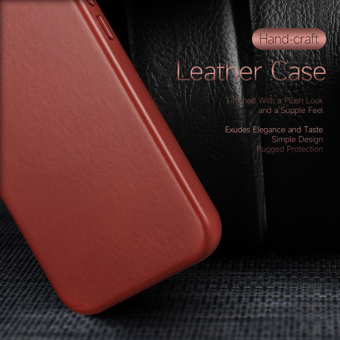 Naples Card Slots Magnetic iPhone 13 Genuine Leather Case Hand-Craft Metal