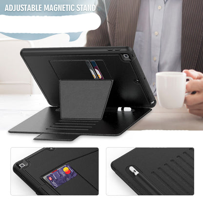 Smart Multiple iPad 9 Shockproof Case Leather Wallet Stand with Pencil Holder