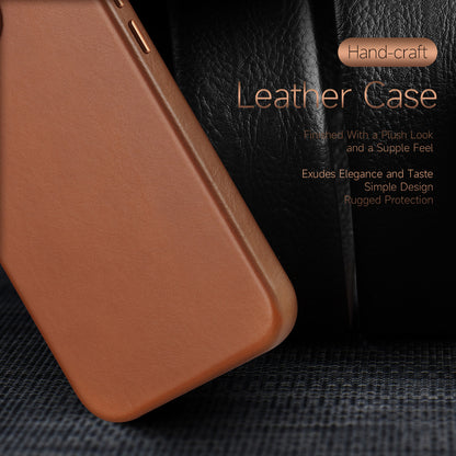 Naples Card Slots Magnetic iPhone 14 Pro Max Genuine Leather Case Hand-Craft