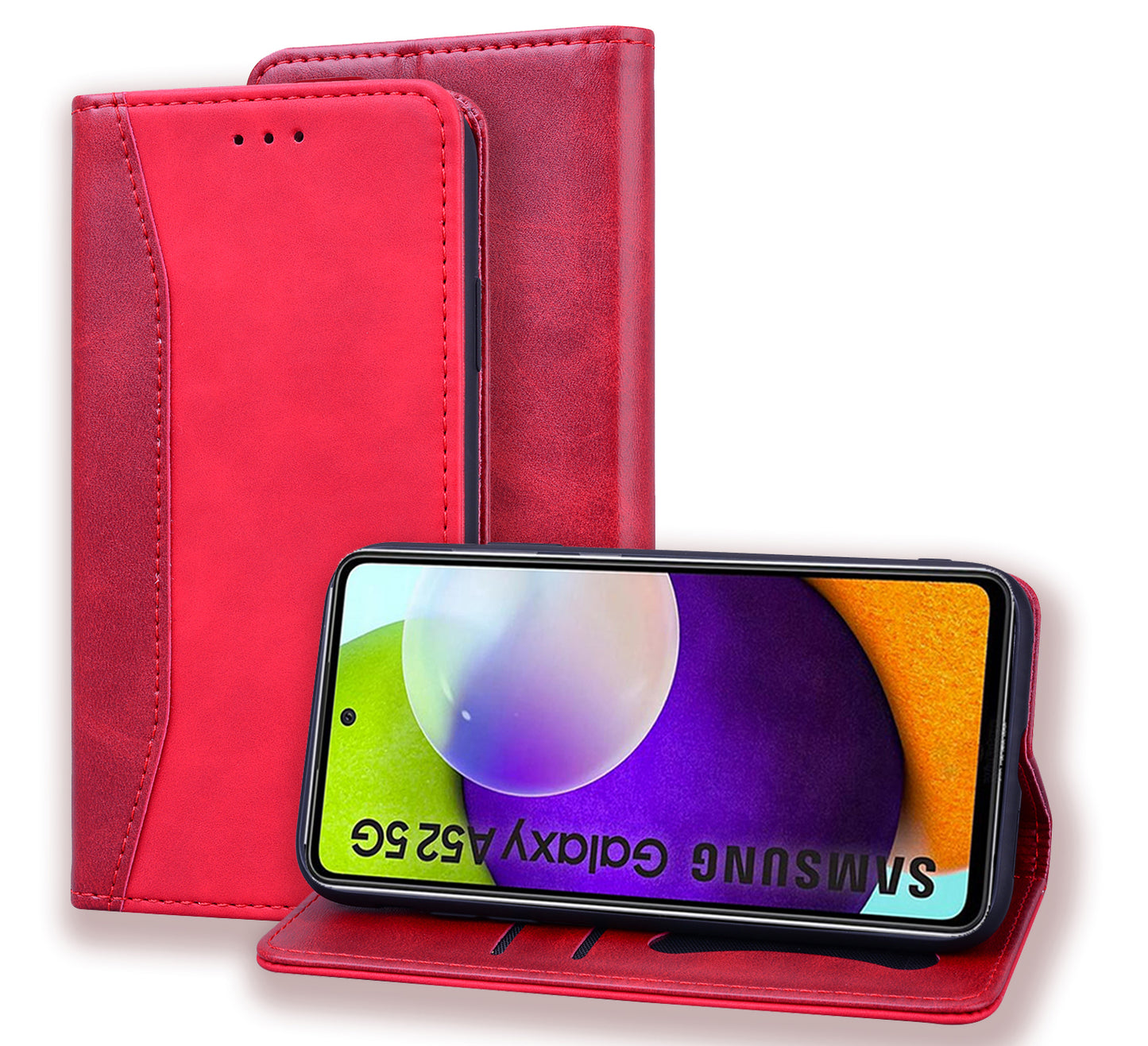 Business Stitching Galaxy A03s Leather Case Homochromatic Retro Wallet Stand