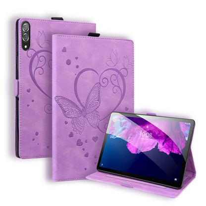 Love Butterfly Lenovo Tab P11 Plus (2023) Grils Leather Case Embossing Wallet Flip Stand