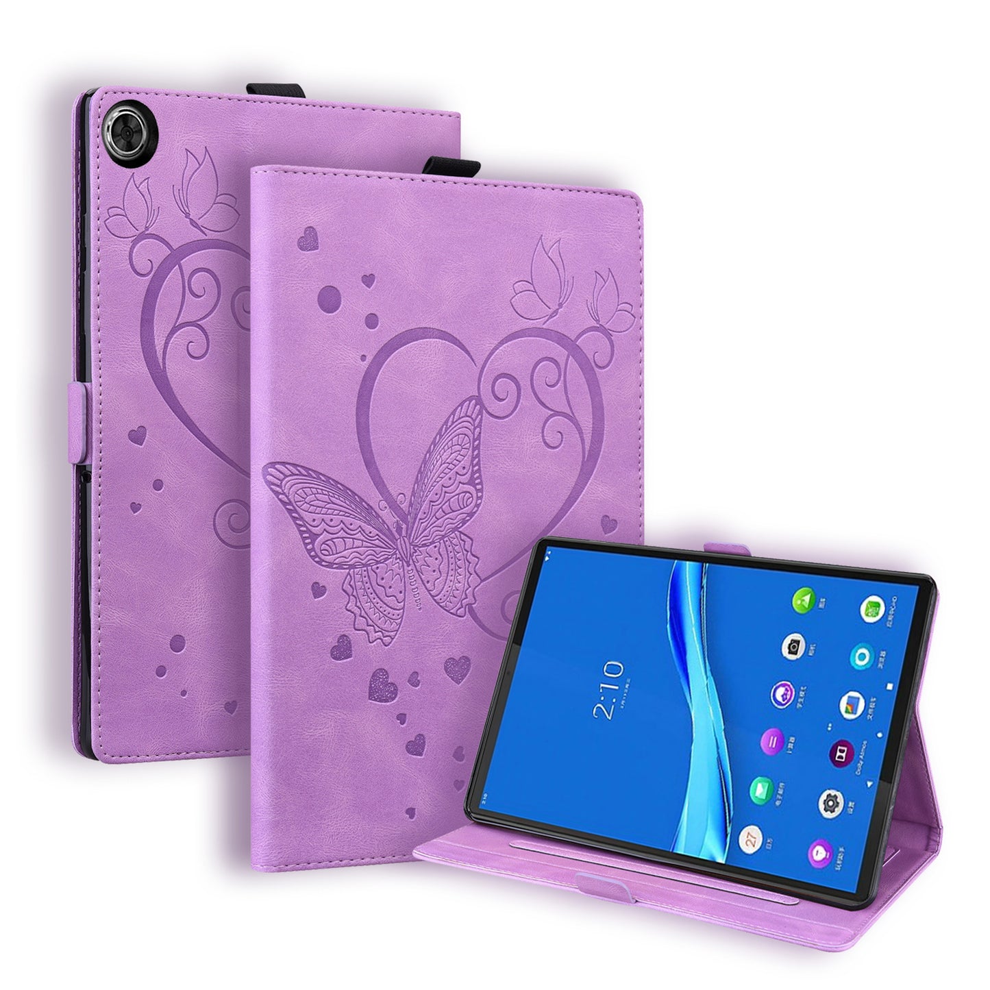 Love Butterfly Lenovo Tab M10 HD (2020) Grils Leather Case Embossing Wallet Flip Stand