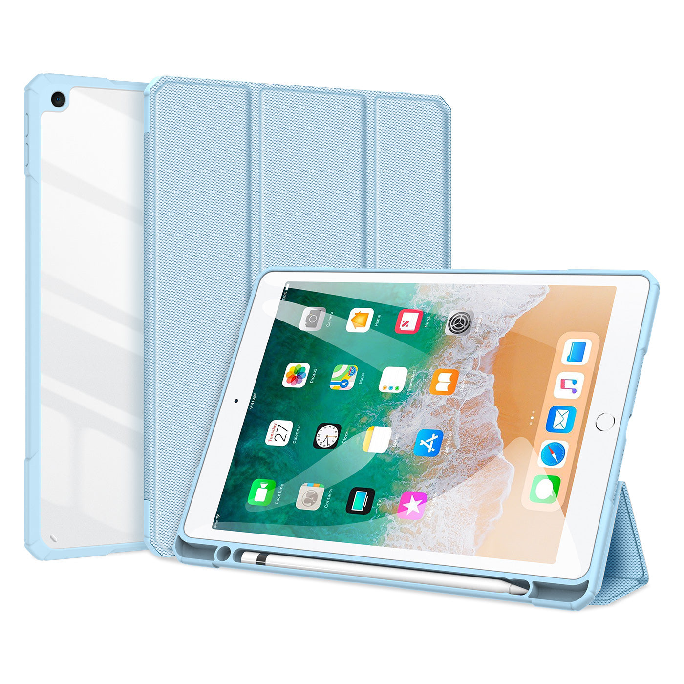 Toby Smart Apple iPad 5 Leather Case Crystal PC Smart Slim Magntic Stand