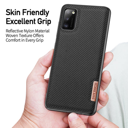 Fino Leather Samsung Galaxy A41 Cover Exquisite Workmanship Woven Texture Slim Back