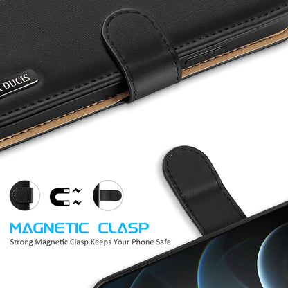 Magnetic Apple iPhone 12 Pro Leather Case RFID Card Slots Magnetic Stand