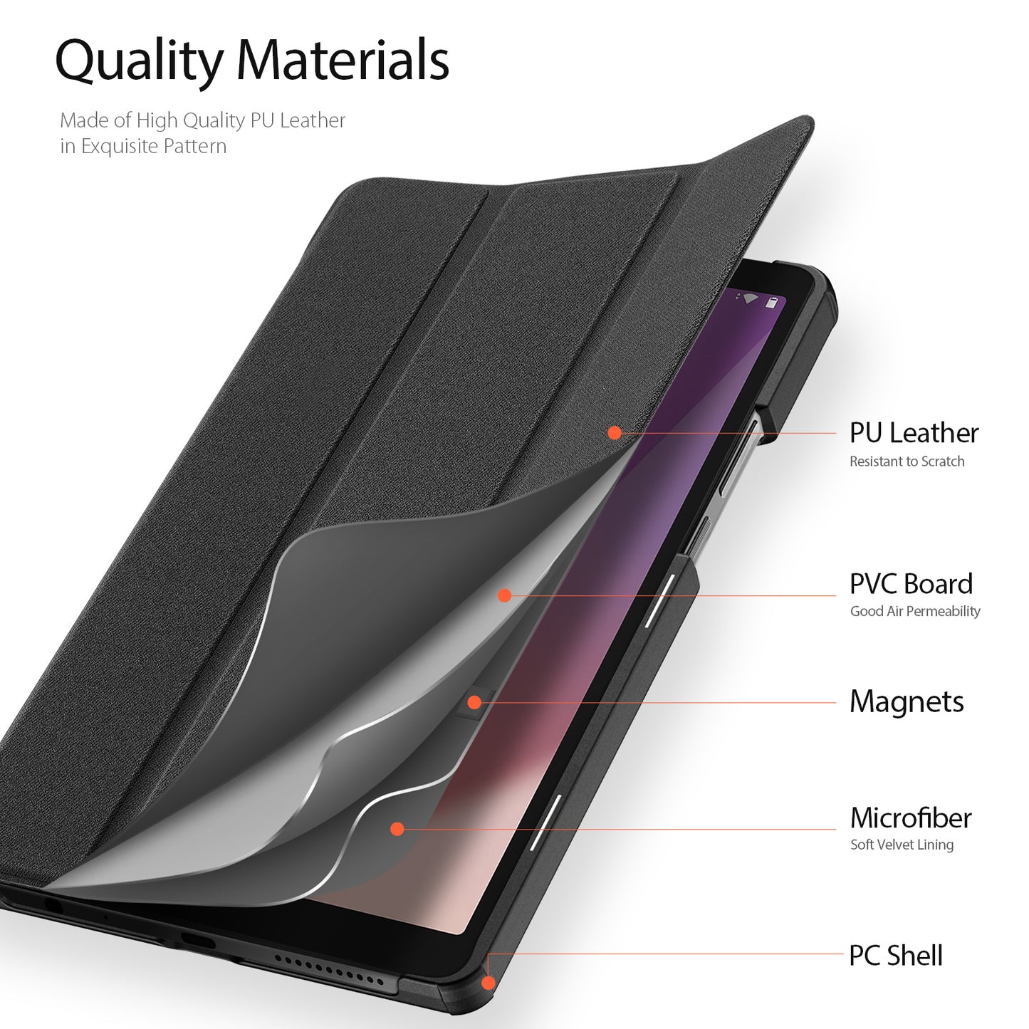 Domo Flip Lenovo Tab M9 (2022) Leather Case Smart Magnetic Tri-fold Stand