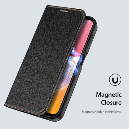 Skin X2 Magnetic Samsung Galaxy A14 Leather Case Card Pocket Premium TPU Heat Radiation