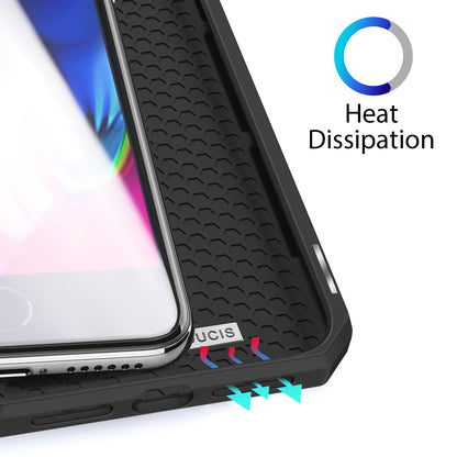 Skin Practical iPhone 7 Leather Case Card Holder Magnetic Stand Honeycomb