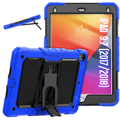 Kickstand iPad 6 Shockproof Case Built-in Screen Protector Shoulder Strap Detachable