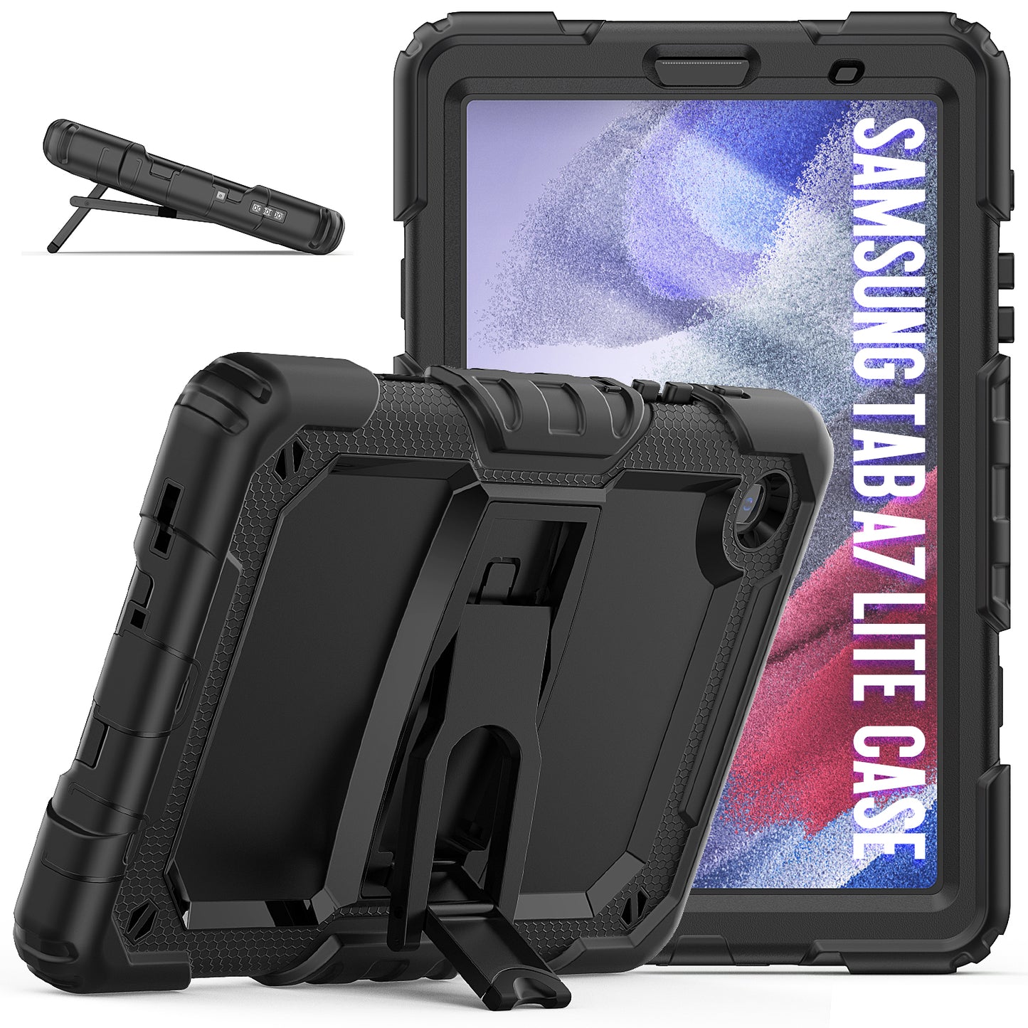 Kickstand Galaxy Tab A7 Lite Shockproof Case Built-in Screen Protector Strap