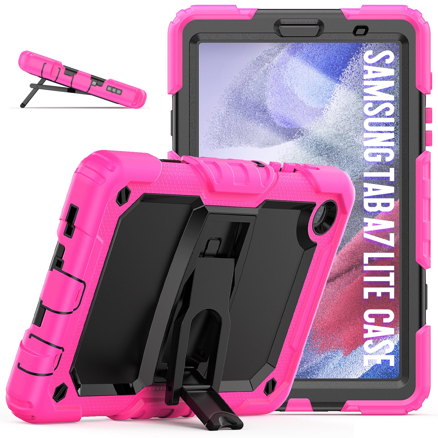 Kickstand Galaxy Tab A7 Lite Shockproof Case Built-in Screen Protector Strap