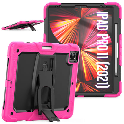 Kickstand iPad Pro 12.9 2020 Shockproof Case Built-in Screen Protector Shoulder Strap