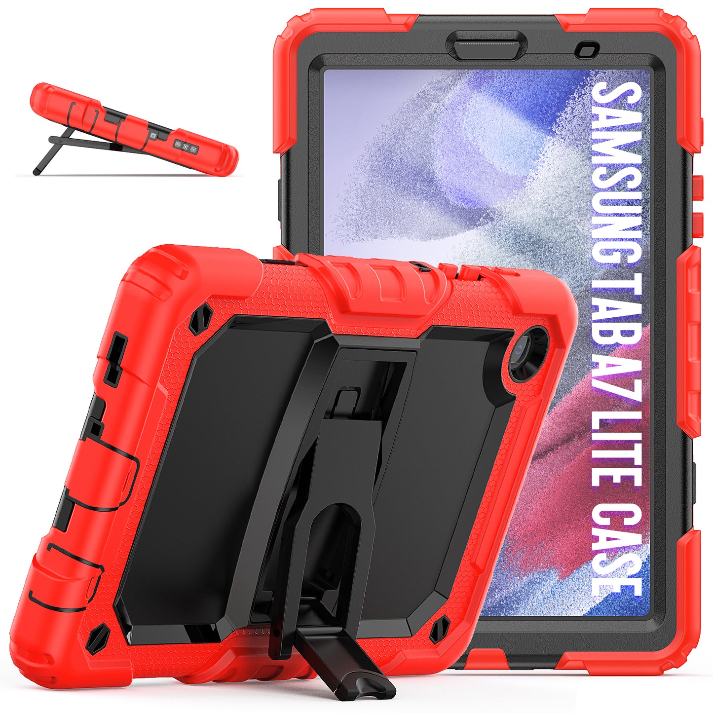 Kickstand Galaxy Tab A7 Lite Shockproof Case Built-in Screen Protector Strap