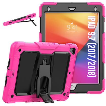 Kickstand iPad 6 Shockproof Case Built-in Screen Protector Shoulder Strap Detachable