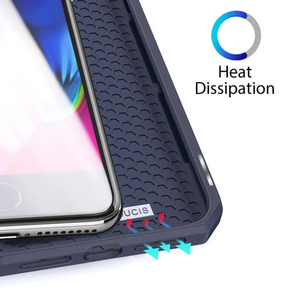 Skin Practical iPhone 7 Plus Leather Case Card Holder Magnetic Stand Honeycomb