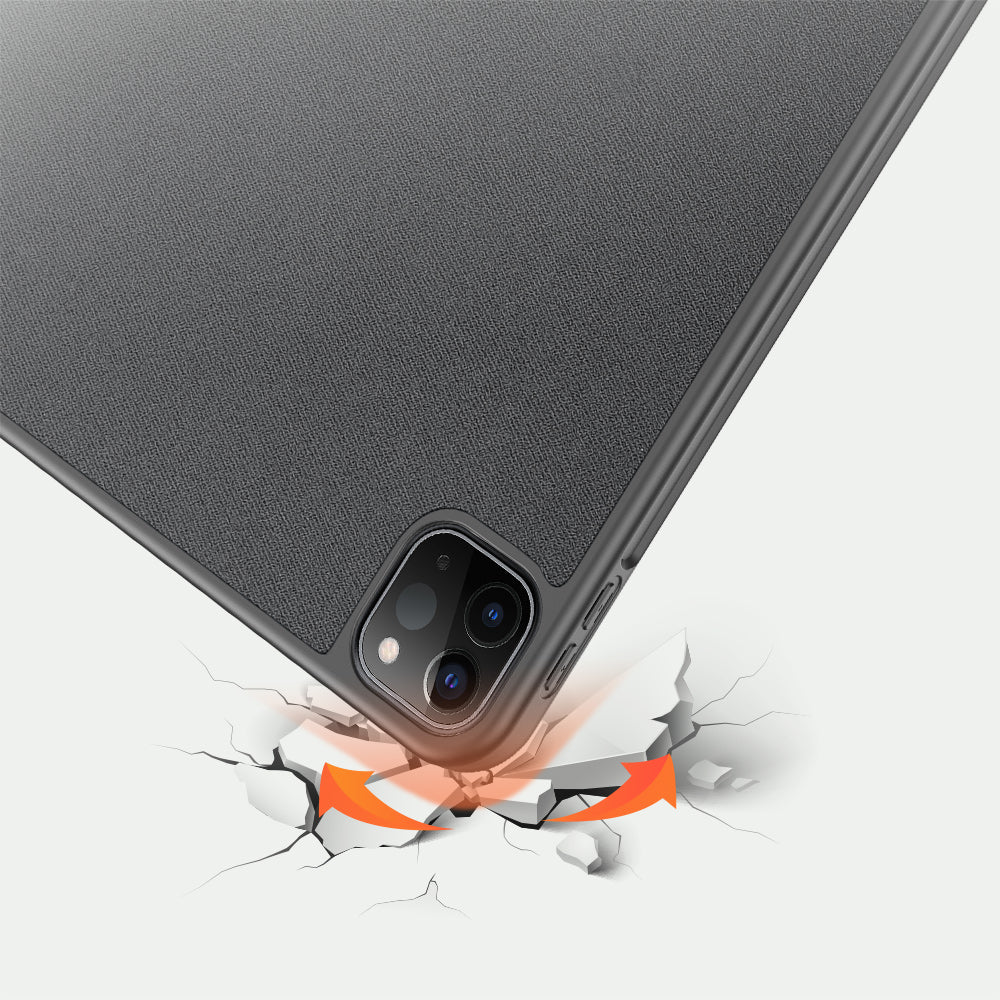 Domo Flip Apple iPad Pro 12.9 (2020) Leather Case Smart Magnetic Tri-fold Stand