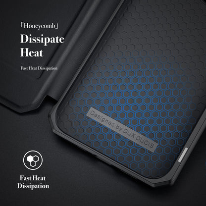 Skin Practical iPhone 13 Mini Leather Case Card Holder Magnetic Stand Honeycomb