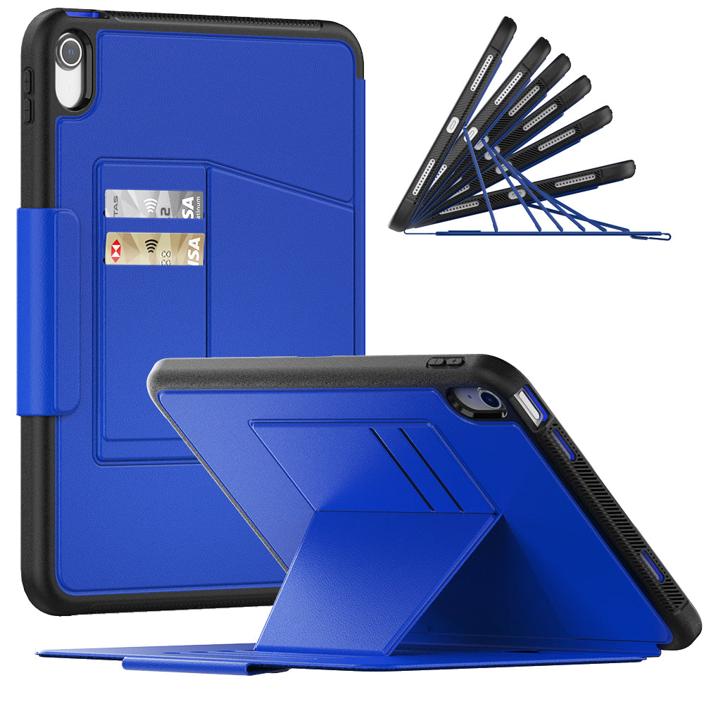 Smart Multiple iPad 10 Shockproof Case Leather Wallet Stand with Pencil Holder