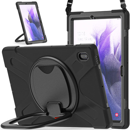 Pirate Box Galaxy Tab S7 FE Case Hook Stand Rotating Hand Holder Shoulder Strap