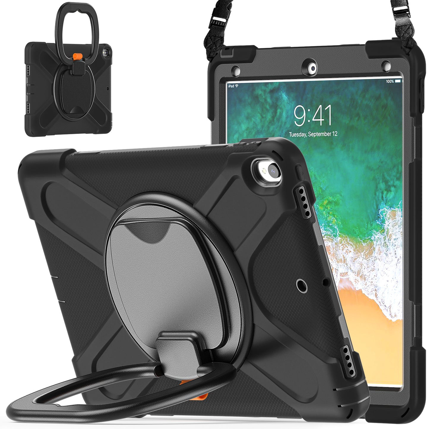 Pirate Box iPad Pro 10.5 Case Hook Stand Rotating Hand Holder Shoulder Strap