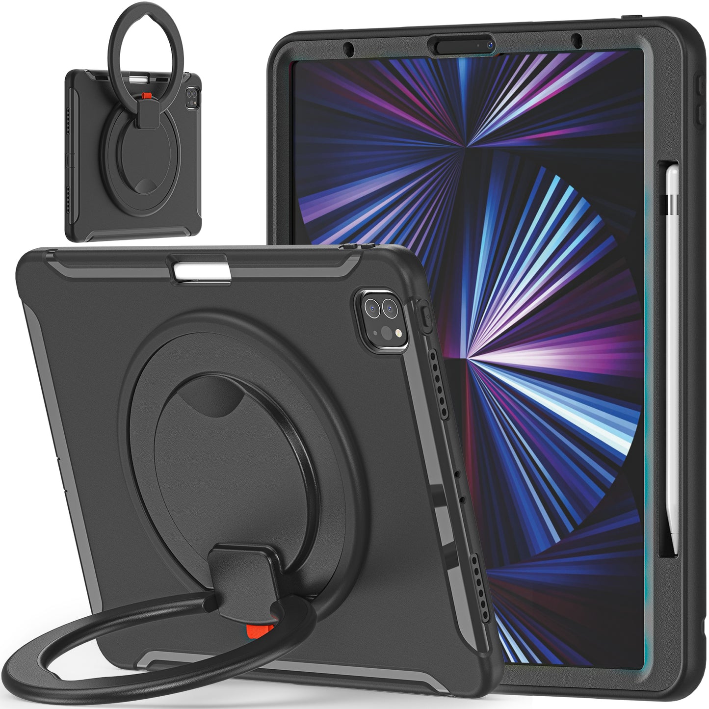 Bull Demon King iPad Pro 11 (2018) Case 360 Rotatable Folding Handle Grip Triple