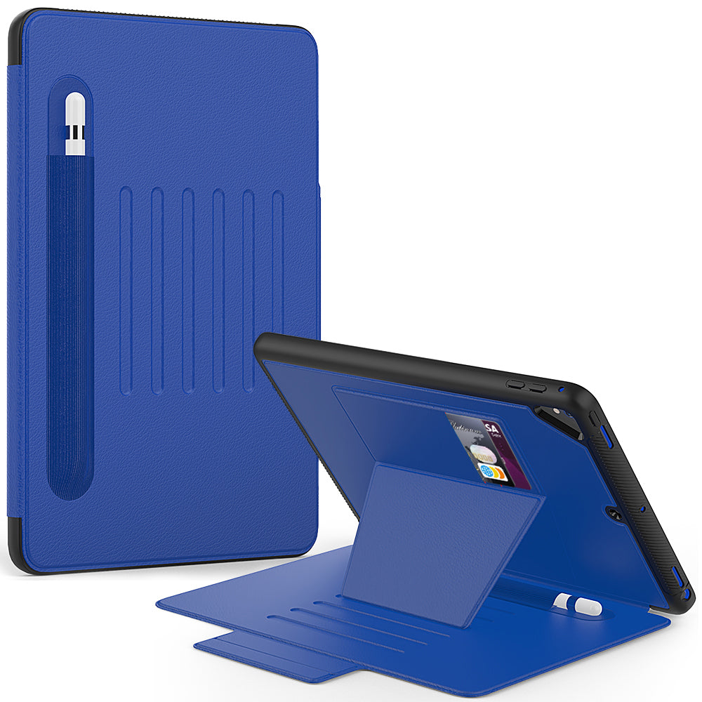 Smart Multiple iPad 5 Shockproof Case Leather Wallet Stand with Pencil Holder