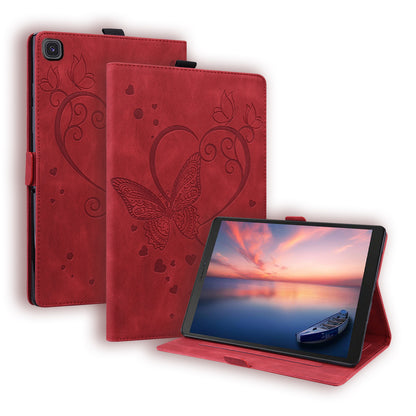 Love Butterfly Galaxy Tab A 8.0 (2019) Grils Leather Case Embossing Wallet Flip Stand