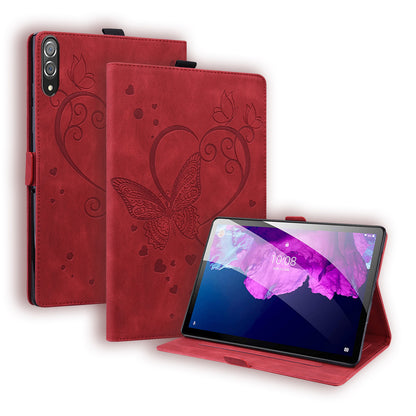 Love Butterfly Lenovo Tab P11 Plus (2023) Grils Leather Case Embossing Wallet Flip Stand