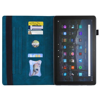 Business Stitching Kindle Fire HD8 (2015) Leather Case Retro Wallet Stand