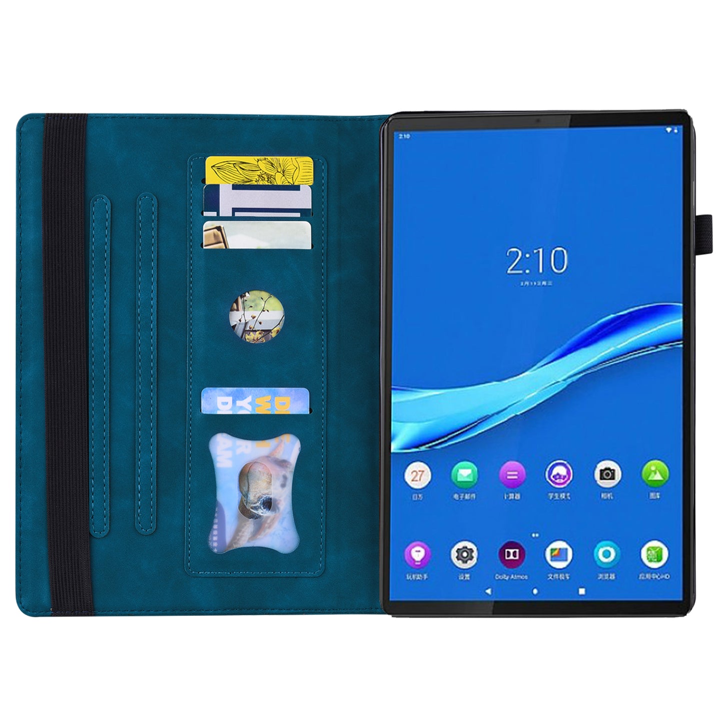 Business Stitching Lenovo Tab M8 HD (2019) Leather Case Retro Wallet Stand