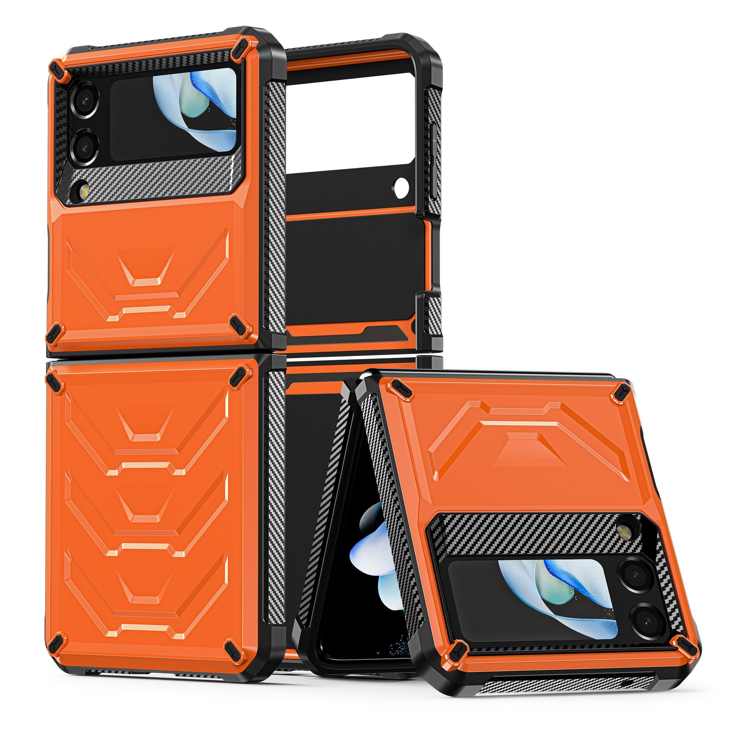 Mech King Galaxy Z Flip4 Case Full-Body Rugged Protection Mul-angele Kicktand