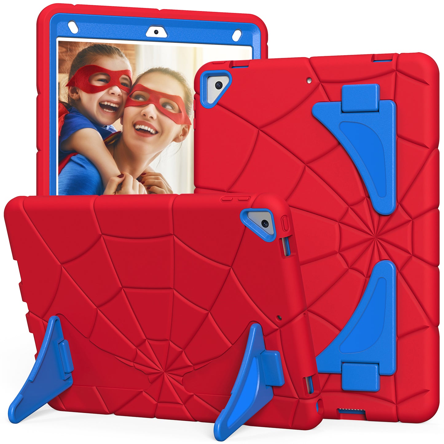 Spider Eye iPad 8 Shockproof Case Silicone PC Case Kids Safe Built-in Kickstand