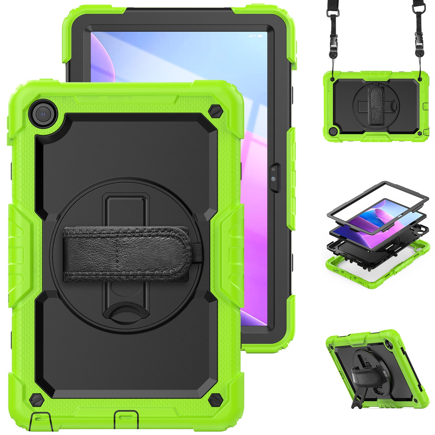 Tough Strap Lenovo Tab M10 HD 2022 Shockproof Case Built-in Screen Protector