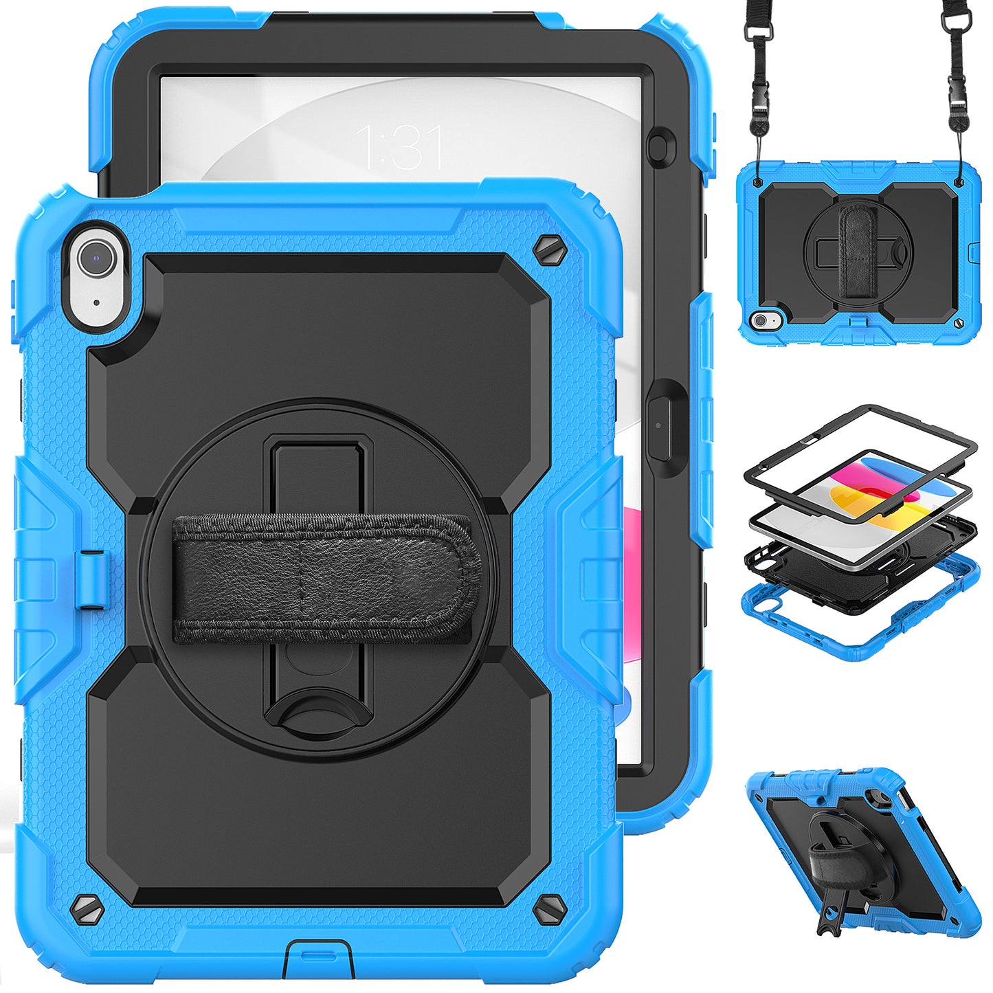 Tough Strap iPad 10 Shockproof Case Multi-functional Built-in Screen Protector