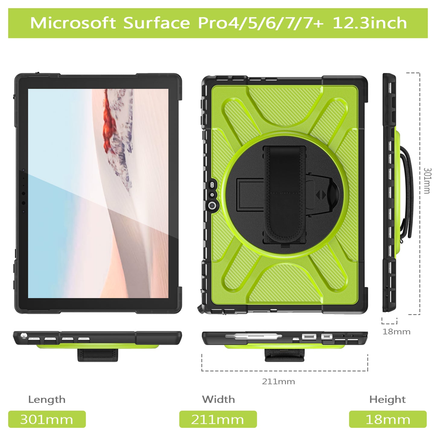 Jacket Beer Microsoft Surface Pro 7 Case Light Textur Multi Angle Protection Stable Stand