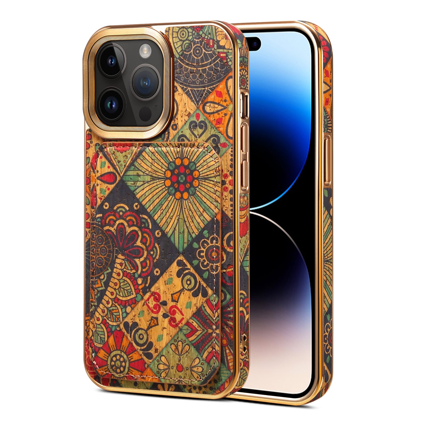 Moslem Flowers Wood iPhone 14 Pro Max Transformers Cover Verticle Horizontal Kickstand