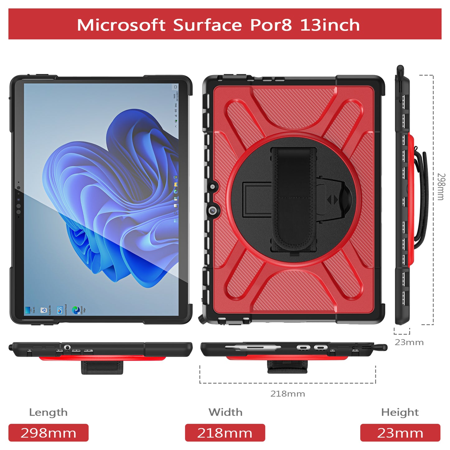 Jacket Beer Microsoft Surface Pro 8 Case Light Textur Multi Angle Protection Stable Stand