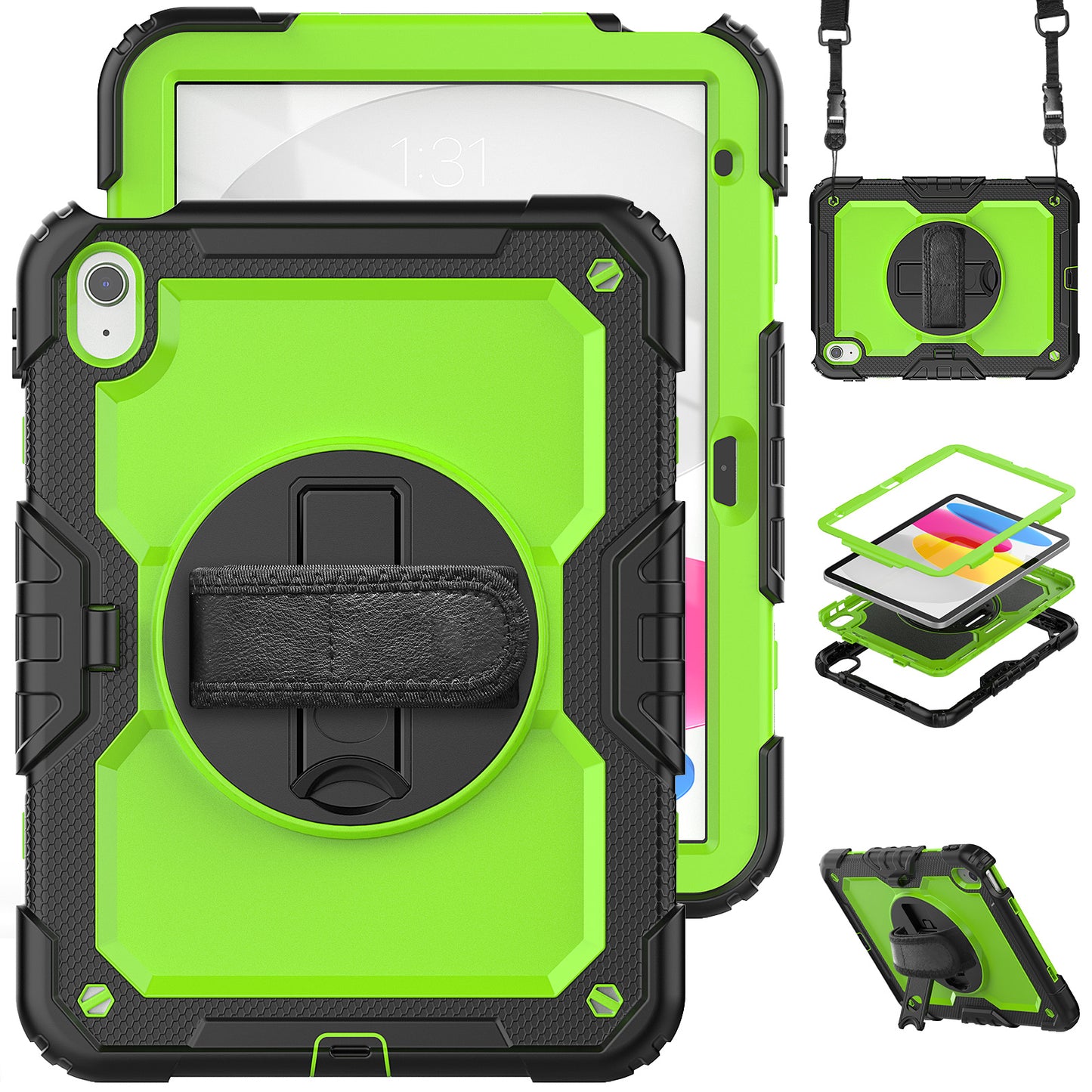 Tough Strap iPad 10 Shockproof Case Multi-functional Built-in Screen Protector