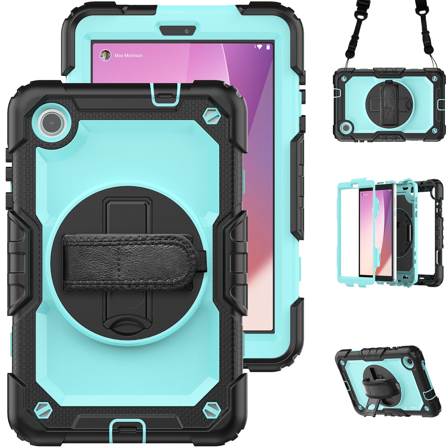 Tough Strap Lenovo Tab M8 2023 Shockproof Case Built-in Screen Protector