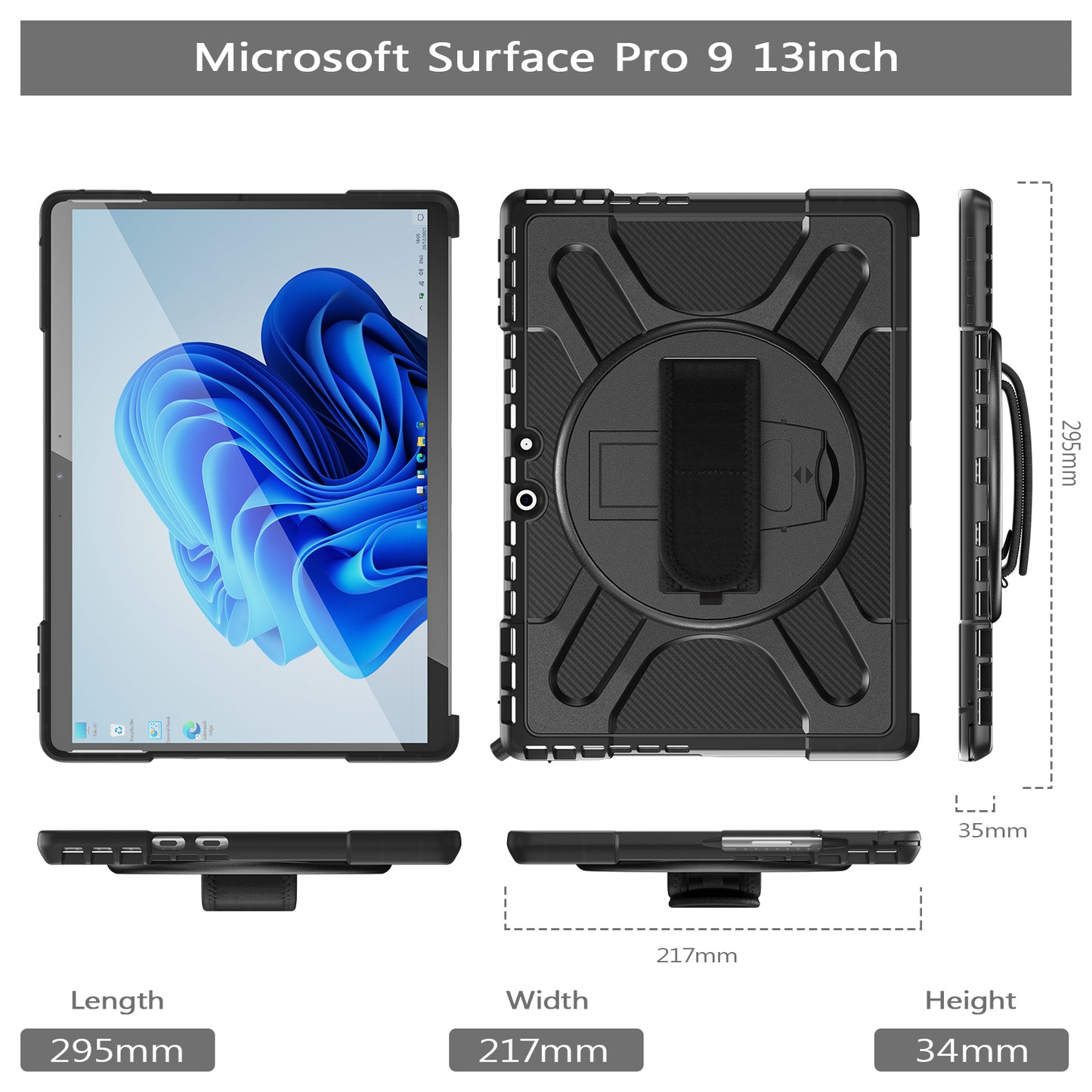 Jacket Beer Microsoft Surface Pro 9 Case Light Textur Multi Angle Protection Stable Stand