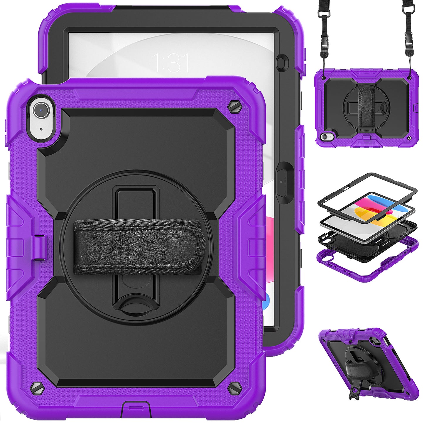 Tough Strap iPad 10 Shockproof Case Multi-functional Built-in Screen Protector