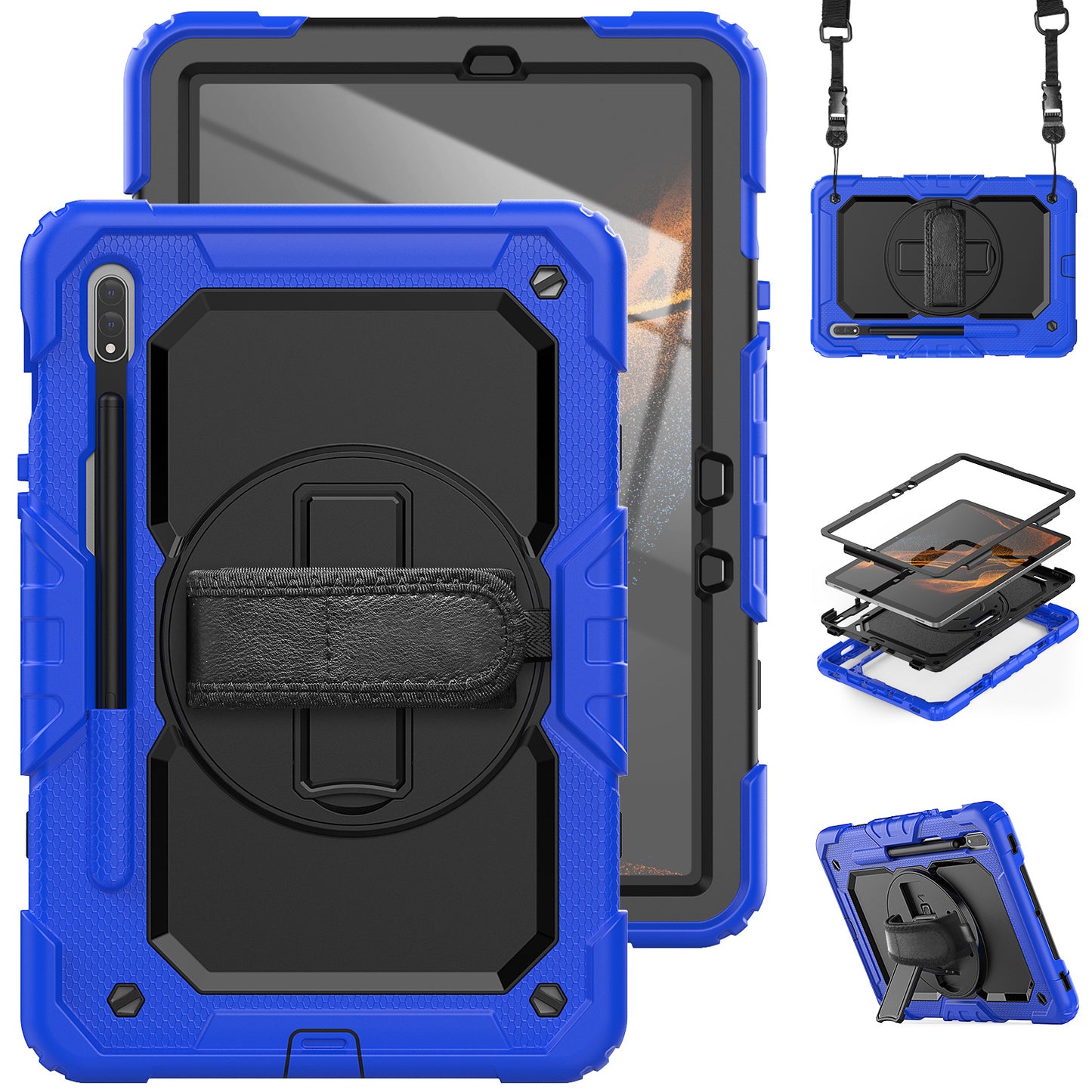 Tough Strap Galaxy Tab S7 Shockproof Case Multi-functional Built-in Screen Protector