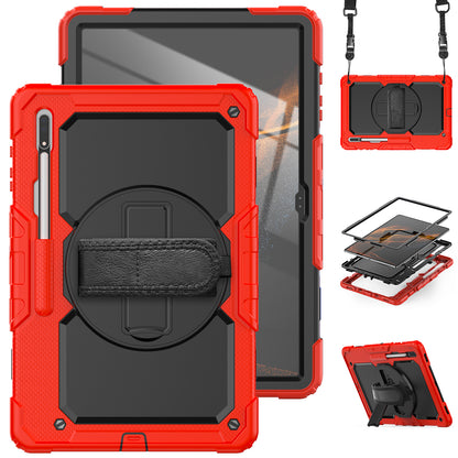 Tough Strap Galaxy Tab S8 Ultra Shockproof Case Multi-functional Built-in Screen Protector