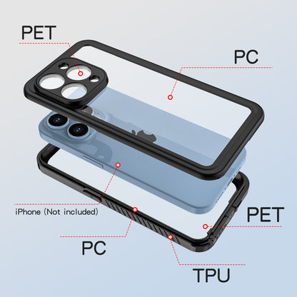 Twill Swimming IP68 iPhone 15 Pro Waterproof Case Bumper Combo Armor Protection