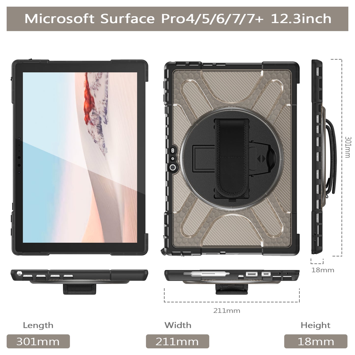 Jacket Beer Microsoft Surface Pro 4 Case Light Textur Multi Angle Protection Stable Stand