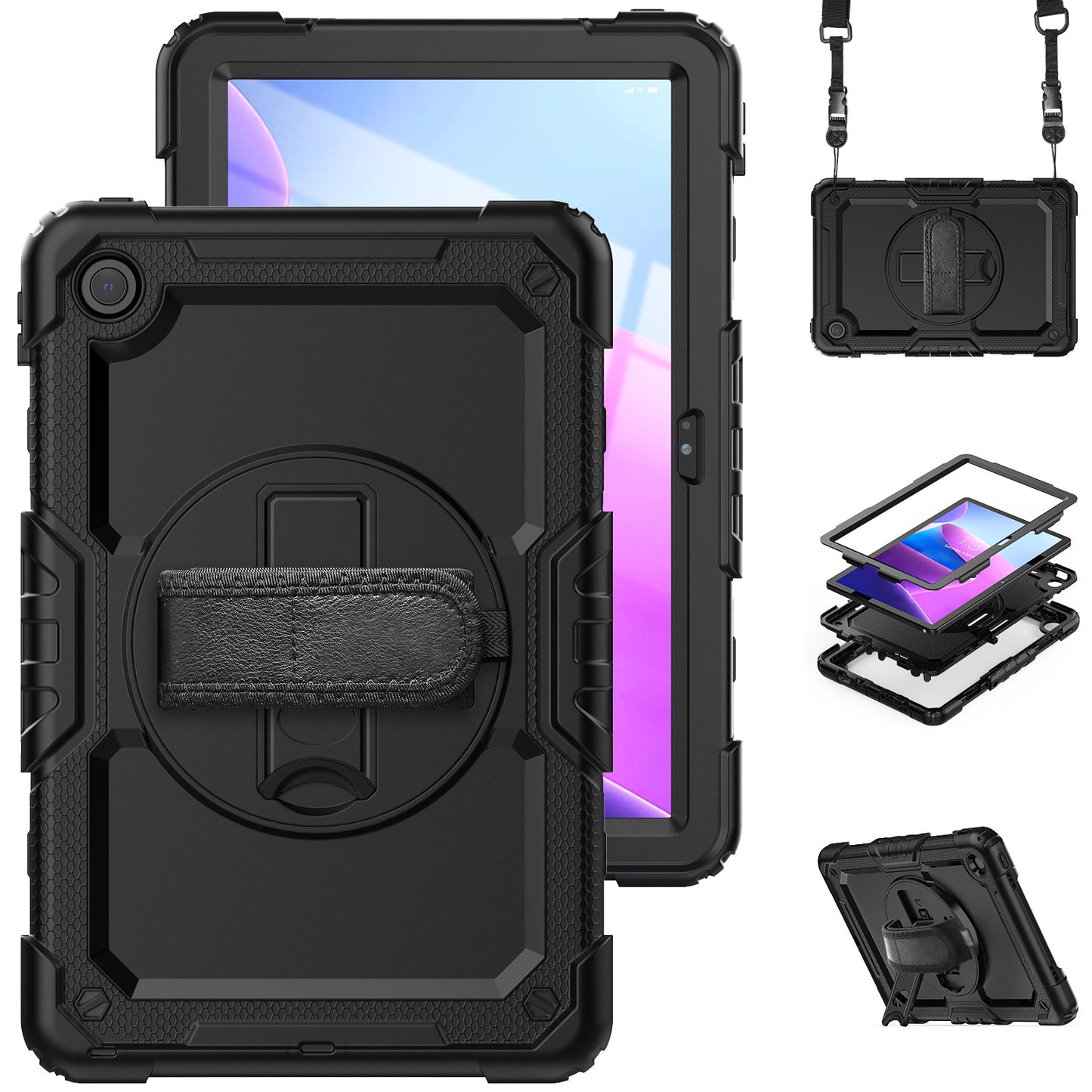 Tough Strap Lenovo Tab M10 HD 2022 Shockproof Case Built-in Screen Protector