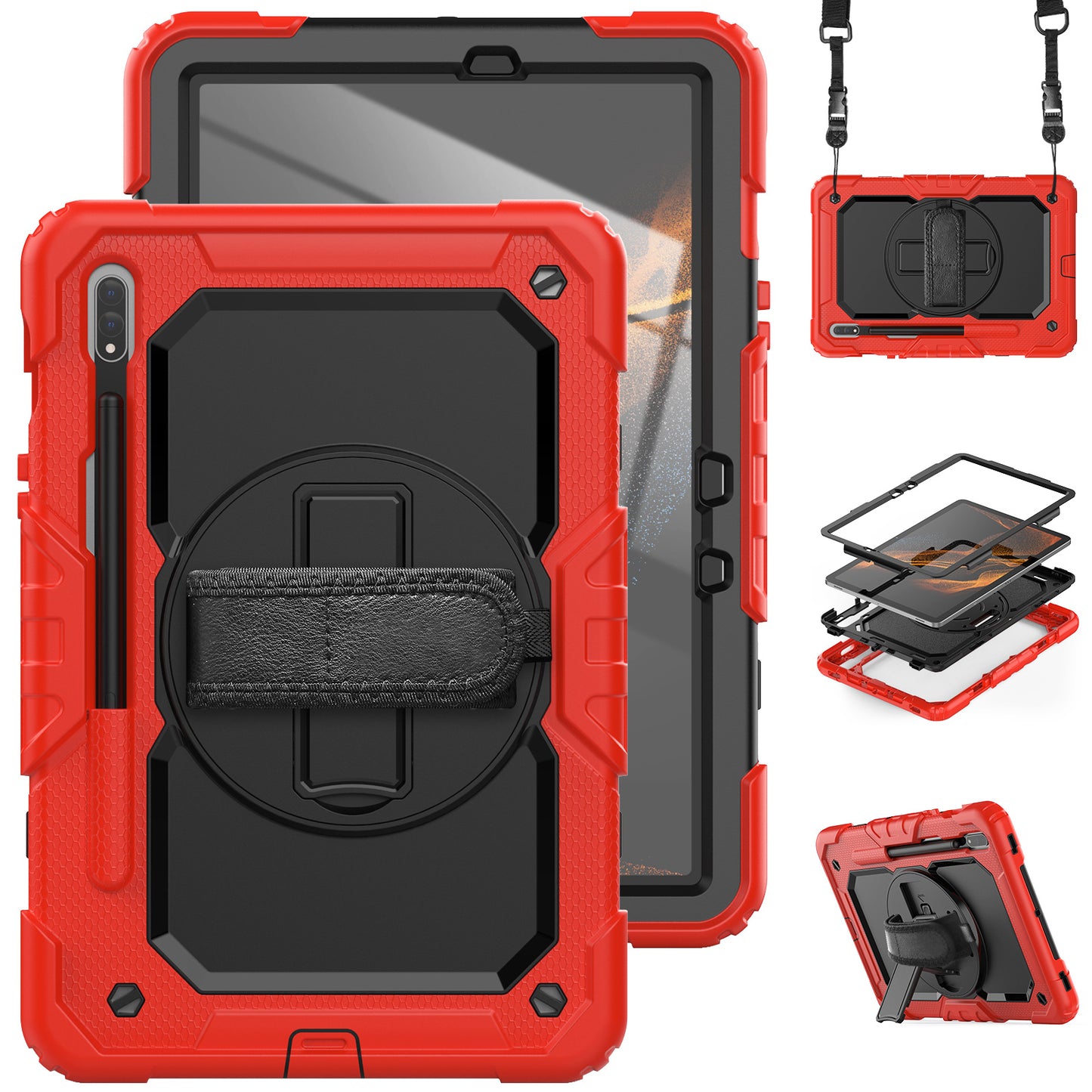 Tough Strap Galaxy Tab S7 Shockproof Case Multi-functional Built-in Screen Protector