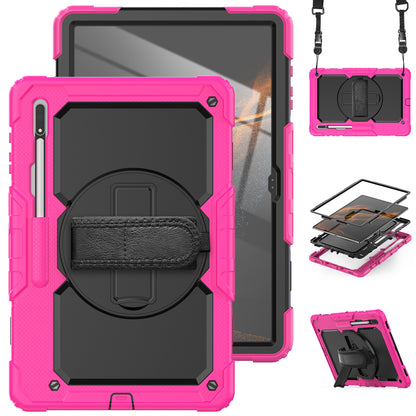 Tough Strap Galaxy Tab S8 Ultra Shockproof Case Multi-functional Built-in Screen Protector