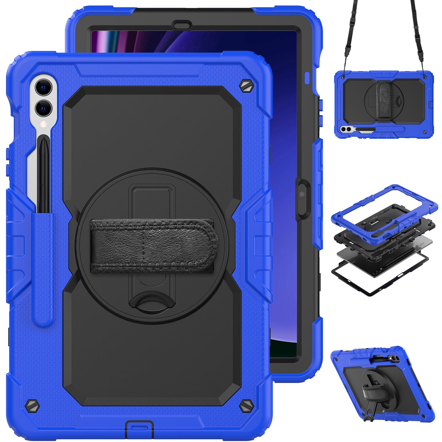 Tough Strap Galaxy Tab S9 Shockproof Case Multi-functional Built-in Screen Protector